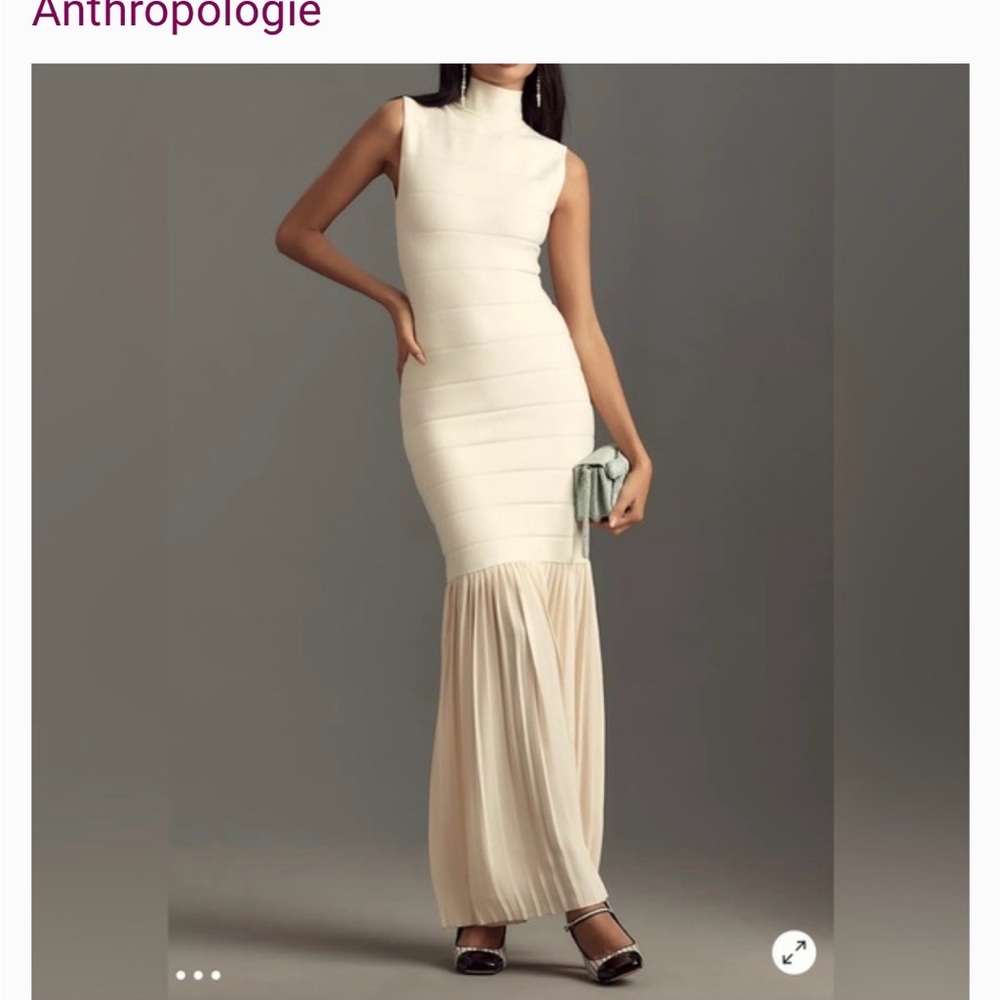 Anthropologie Ivory Sleeveless Maxi Dress